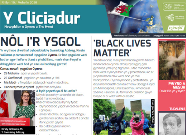 Poster Y Cliciadur e-bapur newydd 